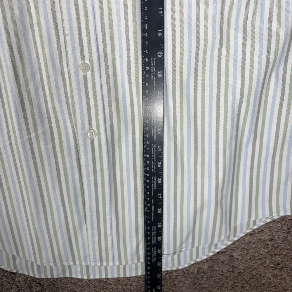Brooks Brothers Mens Large L Supima Cotton Striped Button Down Shirt Logo
